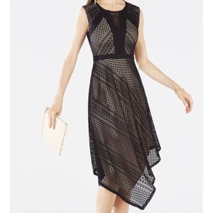 BCBG black asymmetrical dress